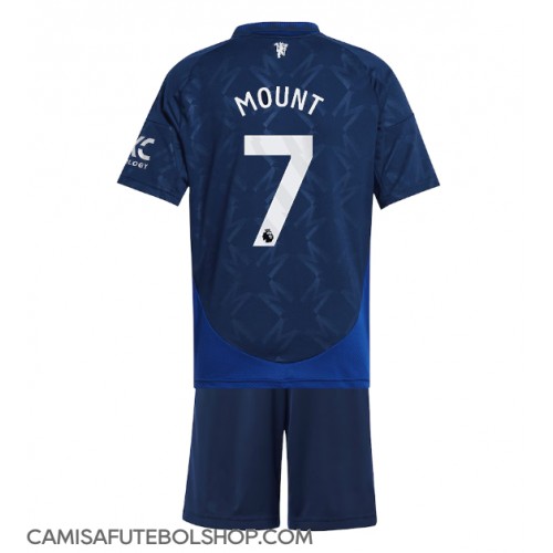 Camisa de time de futebol Manchester United Mason Mount #7 Replicas 2º Equipamento Infantil 2024-25 Manga Curta (+ Calças curtas)